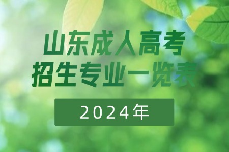 2024年山東成人高考招生專業備案結果一覽表